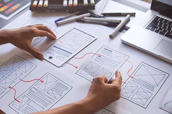 Developer reviewing website performance metrics on a desktop interface